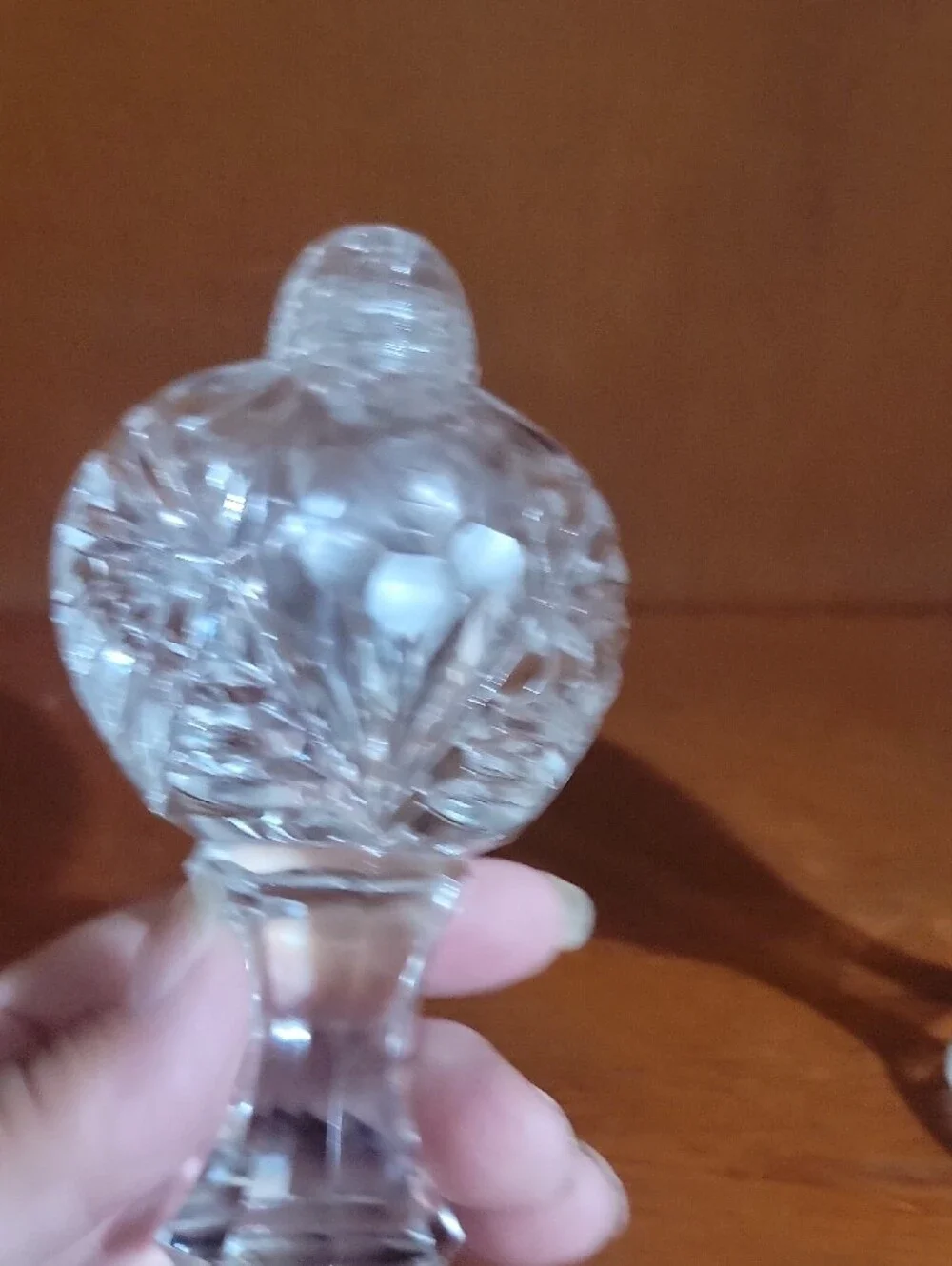 Vintage Bohemian/ Czech Cut Crystal Stemmed Salt And Pepper Shakers